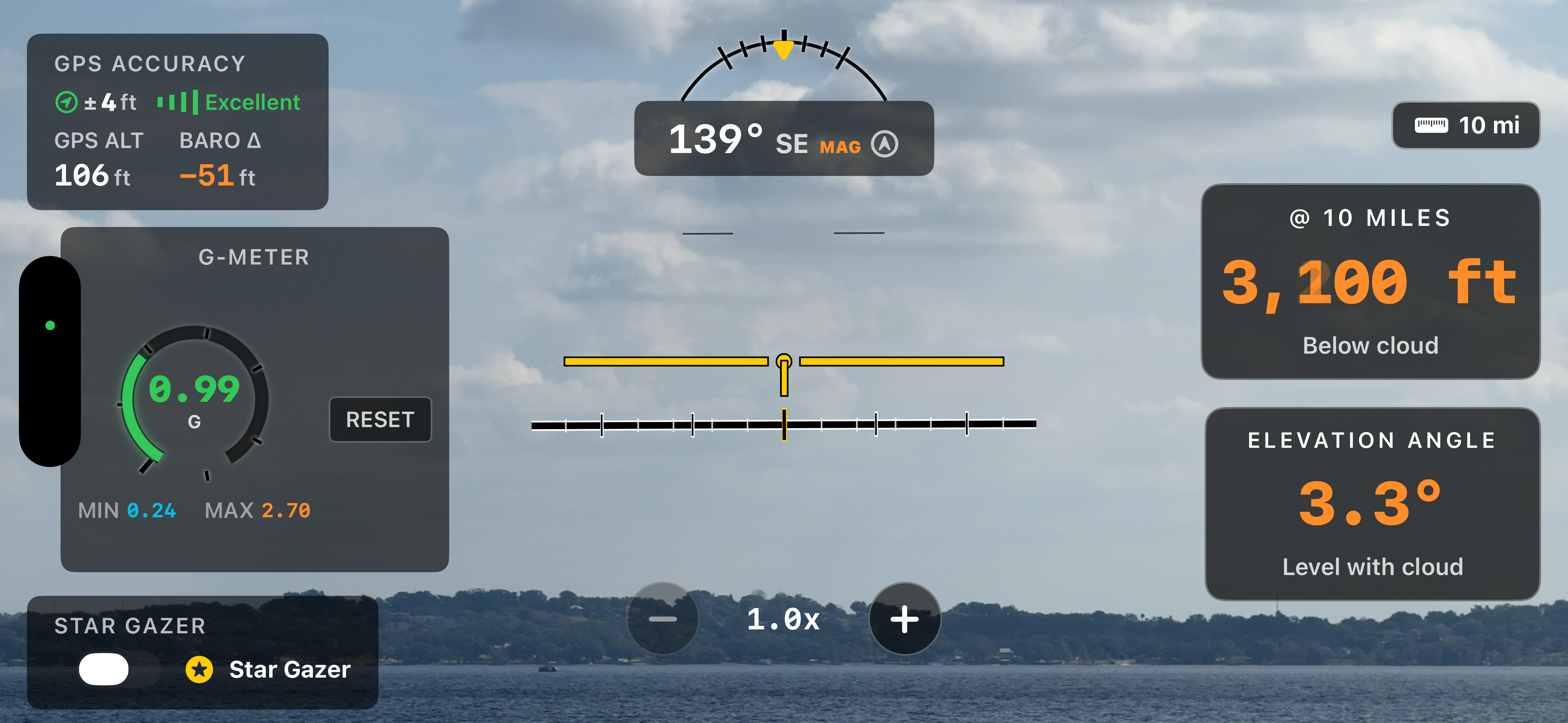 Pilot Window Cloud Level View