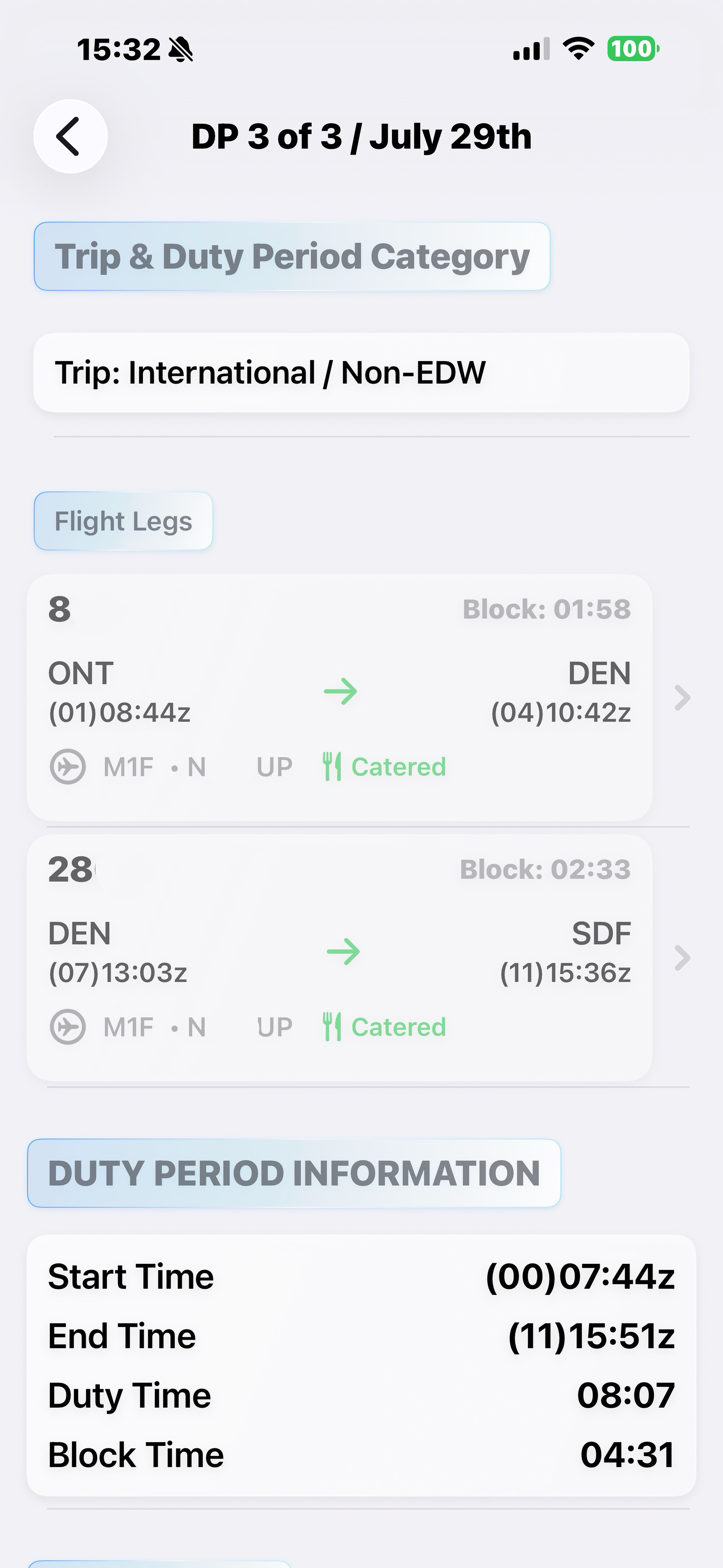 CrewLu Duty Details Overview