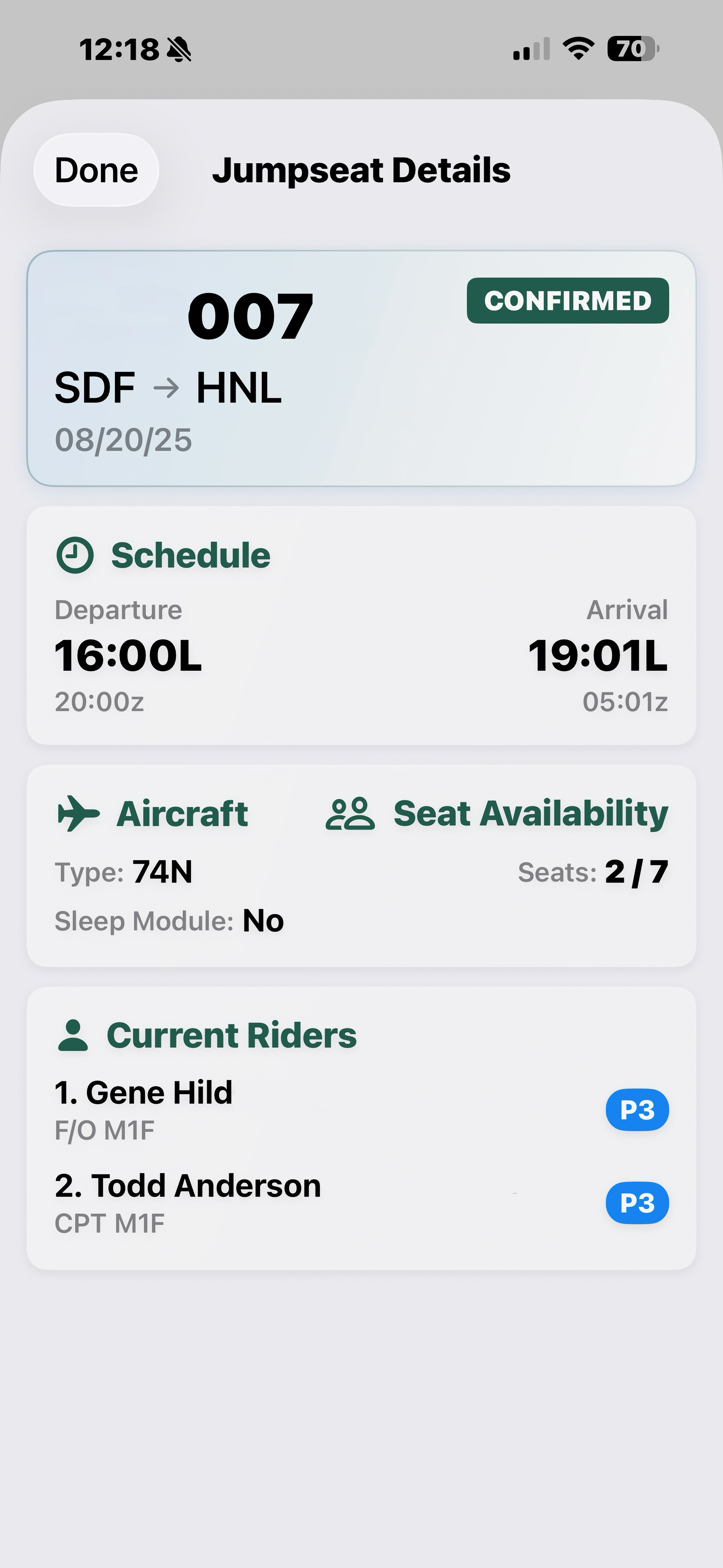 CrewLu Jumpseat Details