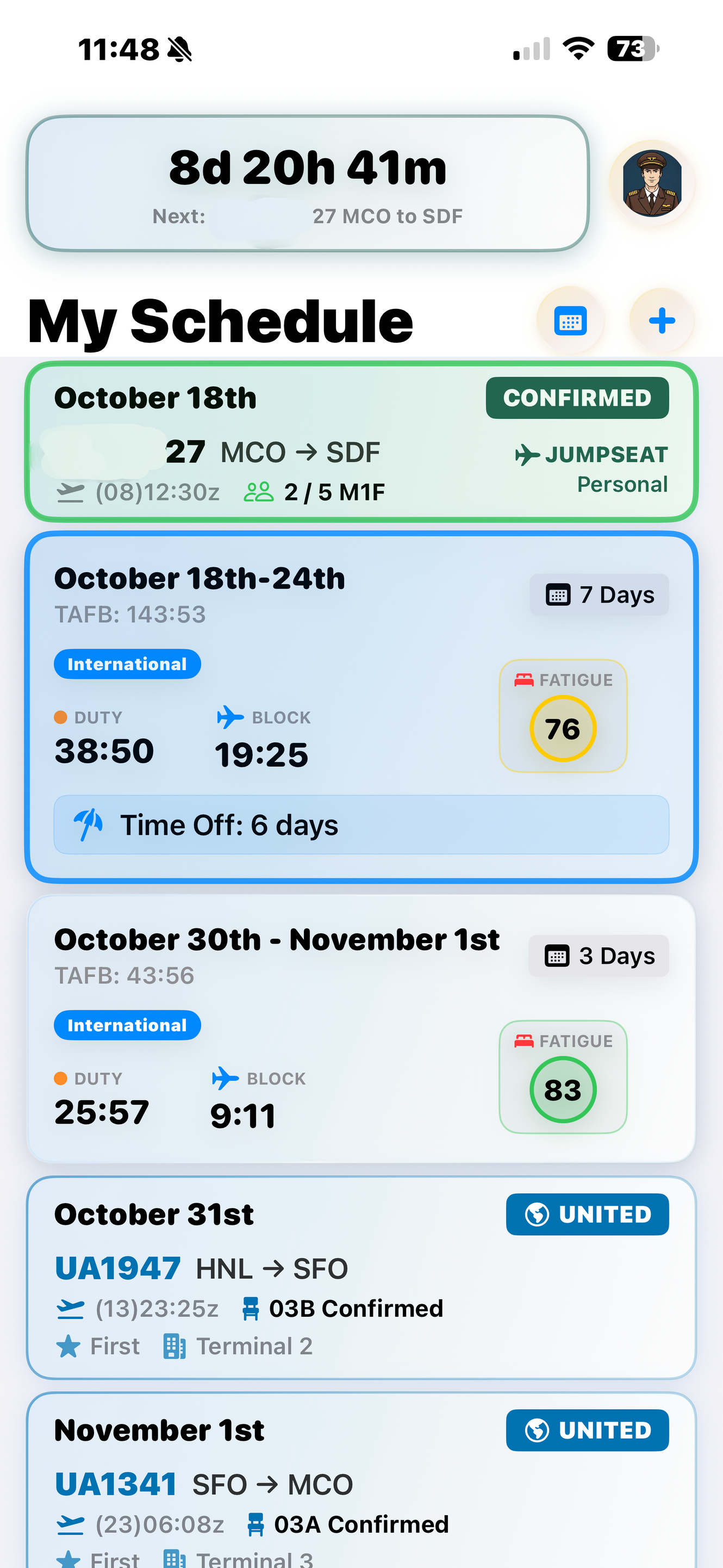 CrewLu Enhanced Trip List